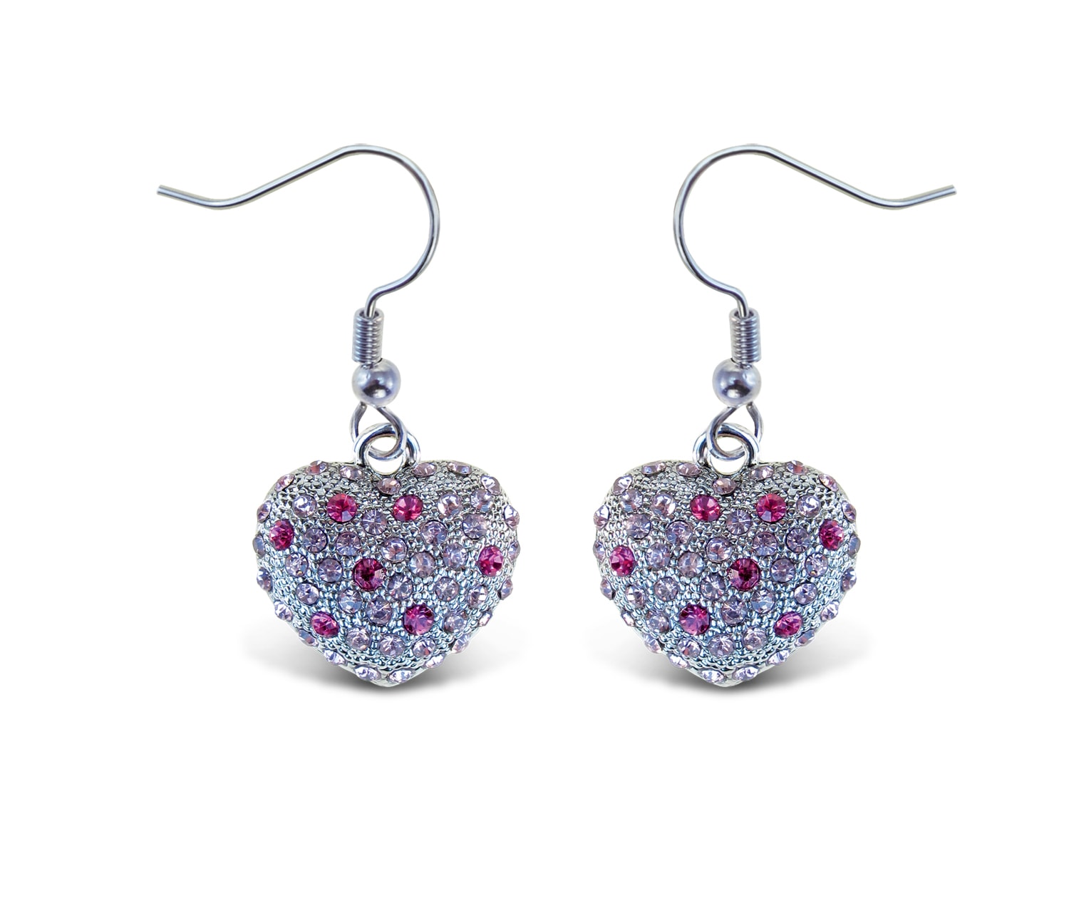 Pink Heart – Sparkling Earrings