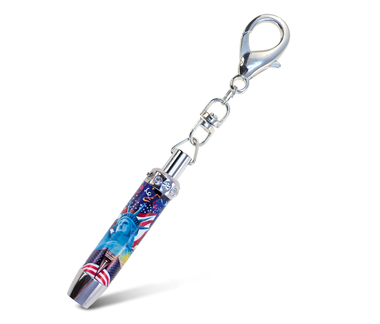 American Flag With Statue Of Liberty – Sparkling Flashlight