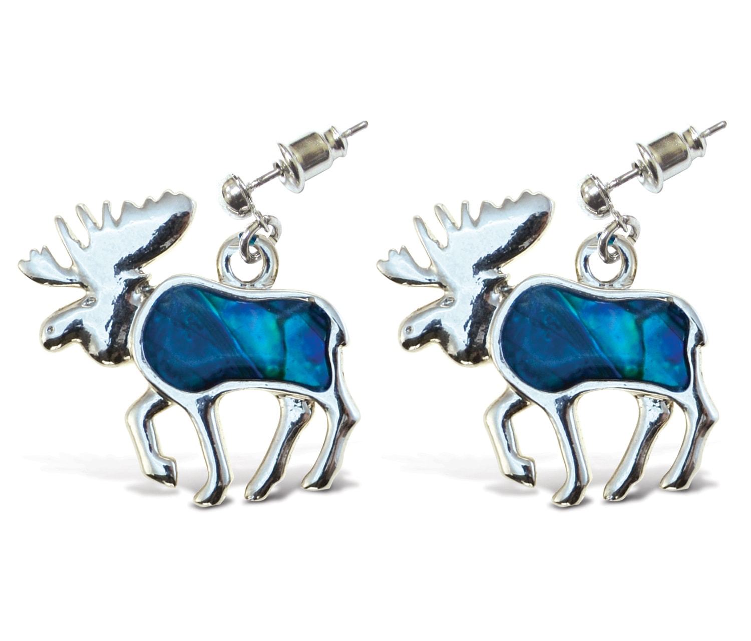 Metal Bullet Moose – Aqua Jewelry – Earrings – Dangle Post
