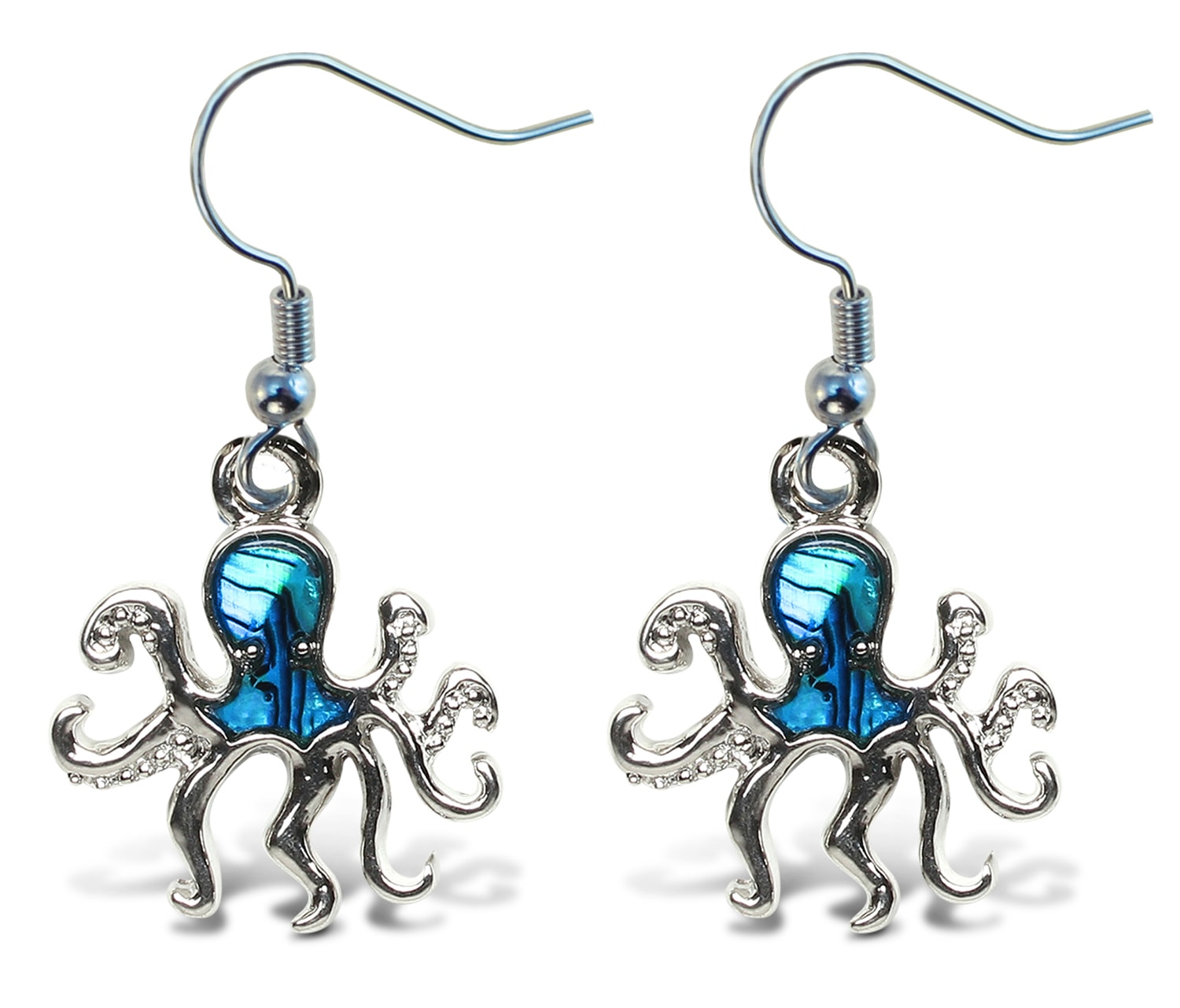 Fish Hook  Octopus – Aqua Jewelry – Earrings – Dangle Post