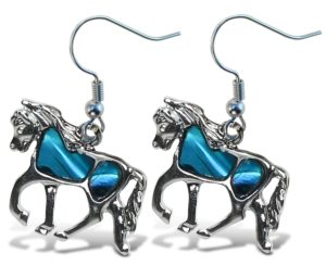 Aqua Jewelry Earrings Dangle Post Fish Hook Horse