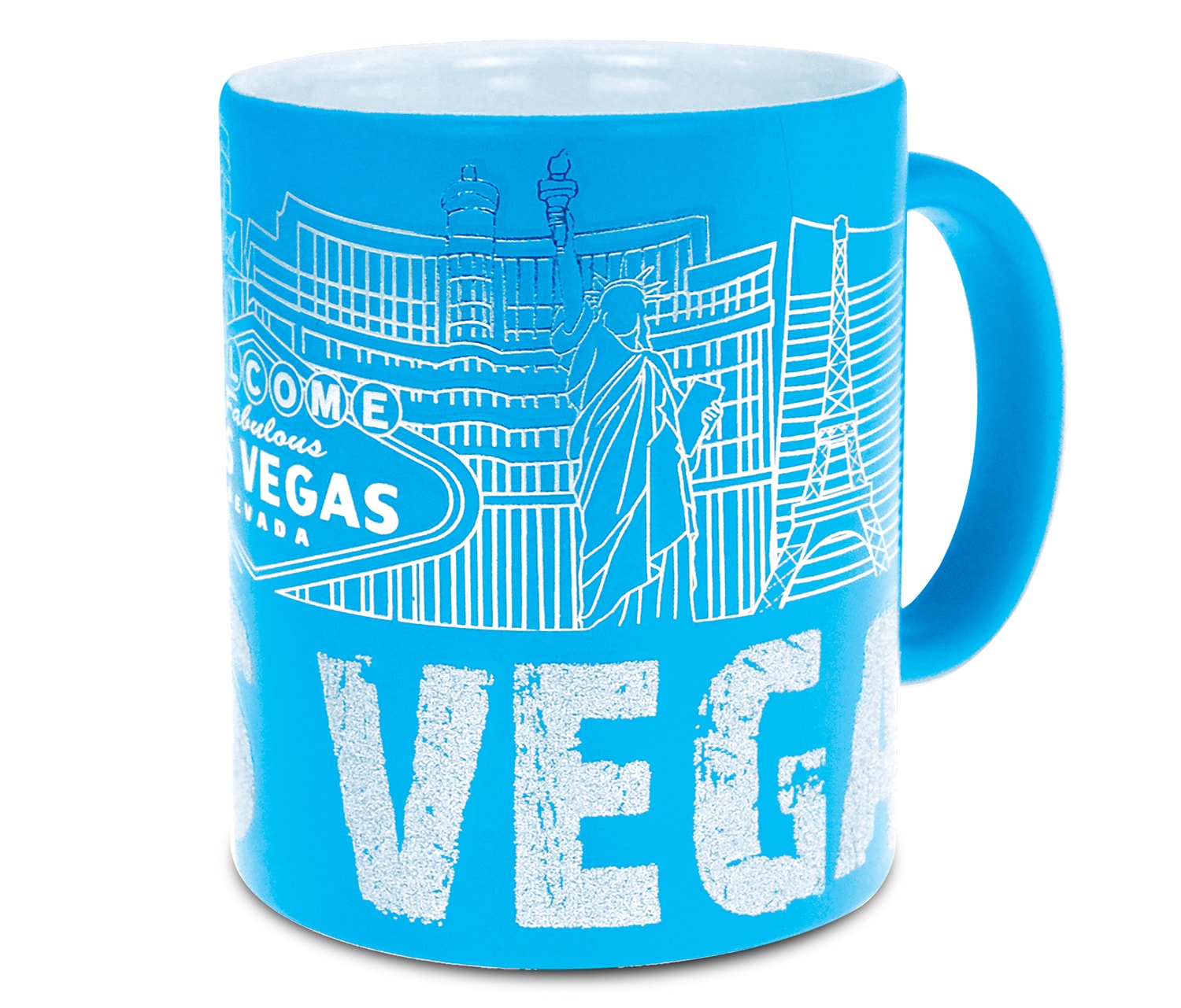 11Oz Las Vegas Silver Skyline – Blue – Ceramic Mug