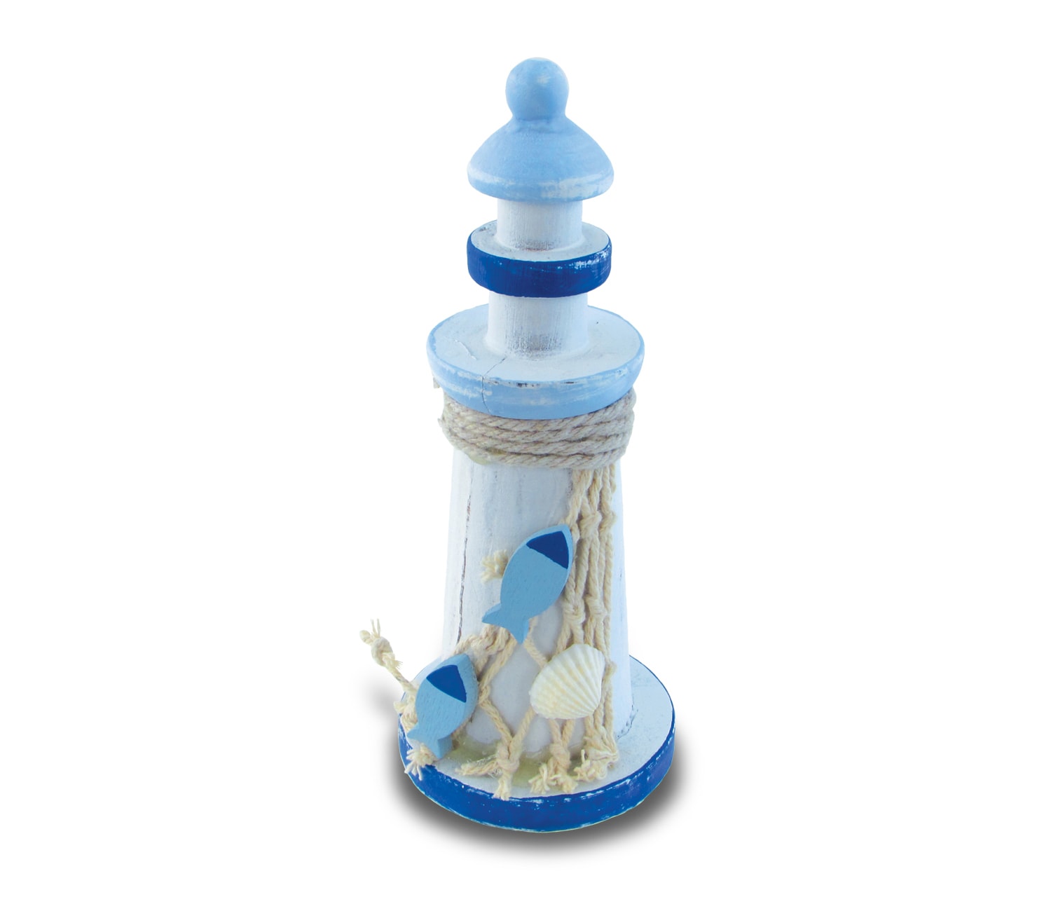 Light Blue Stripes Lighthouse Small – Nautical Decor