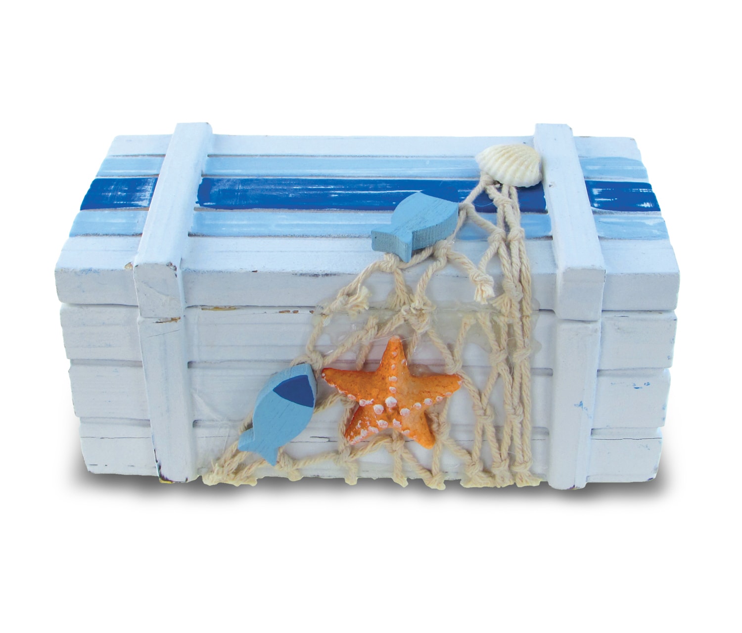 Light Blue Stripes Treasure Box Small – Nautical Decor