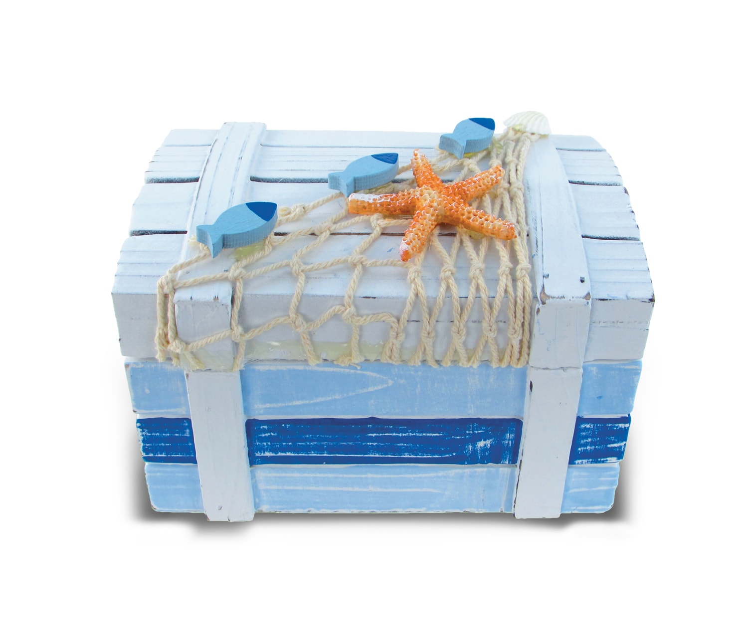 Light Blue Stripes Treasure Box Large – Nautical Decor
