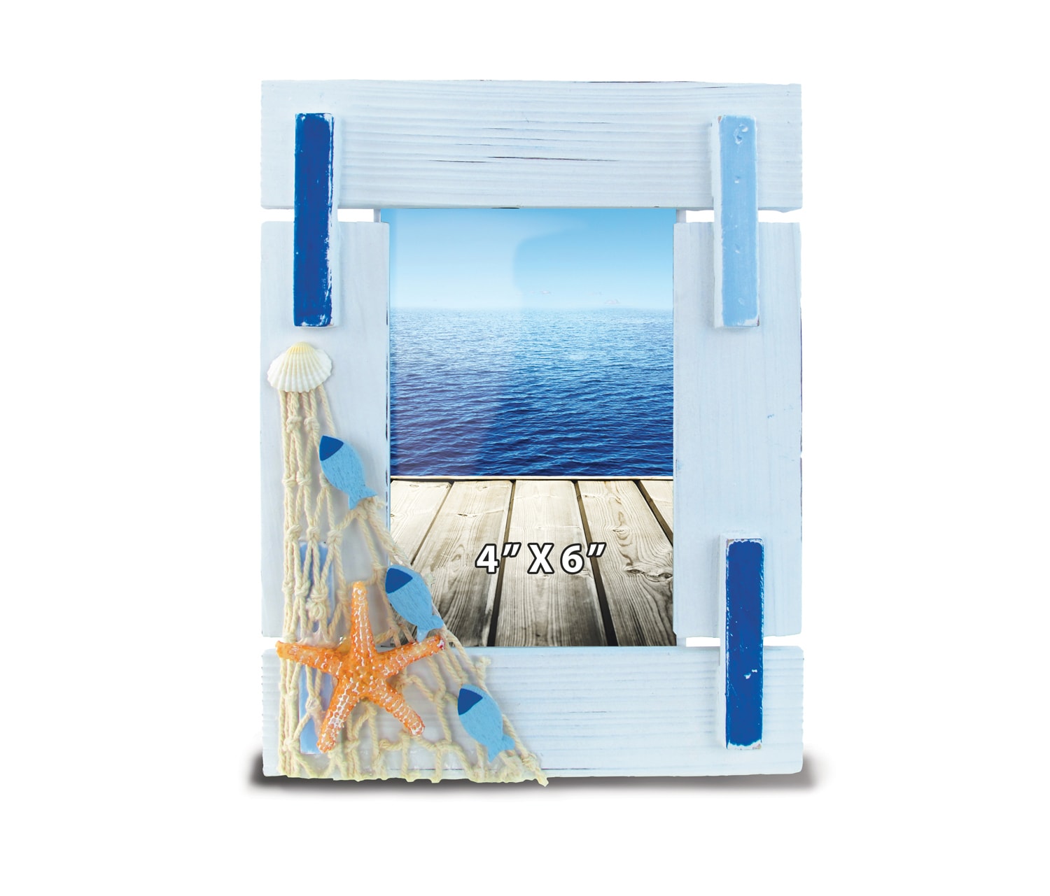Light Blue Stripes Photo Frame – Nautical Decor