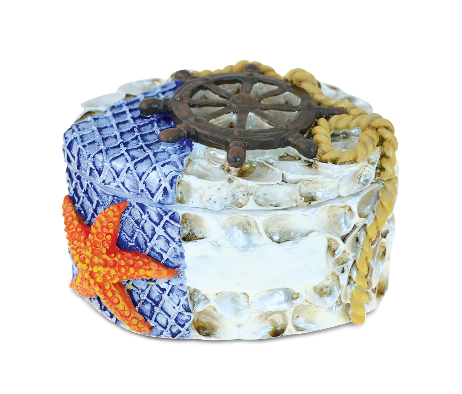 Shells With Orange Sea Star – Nautical Jewelry Box