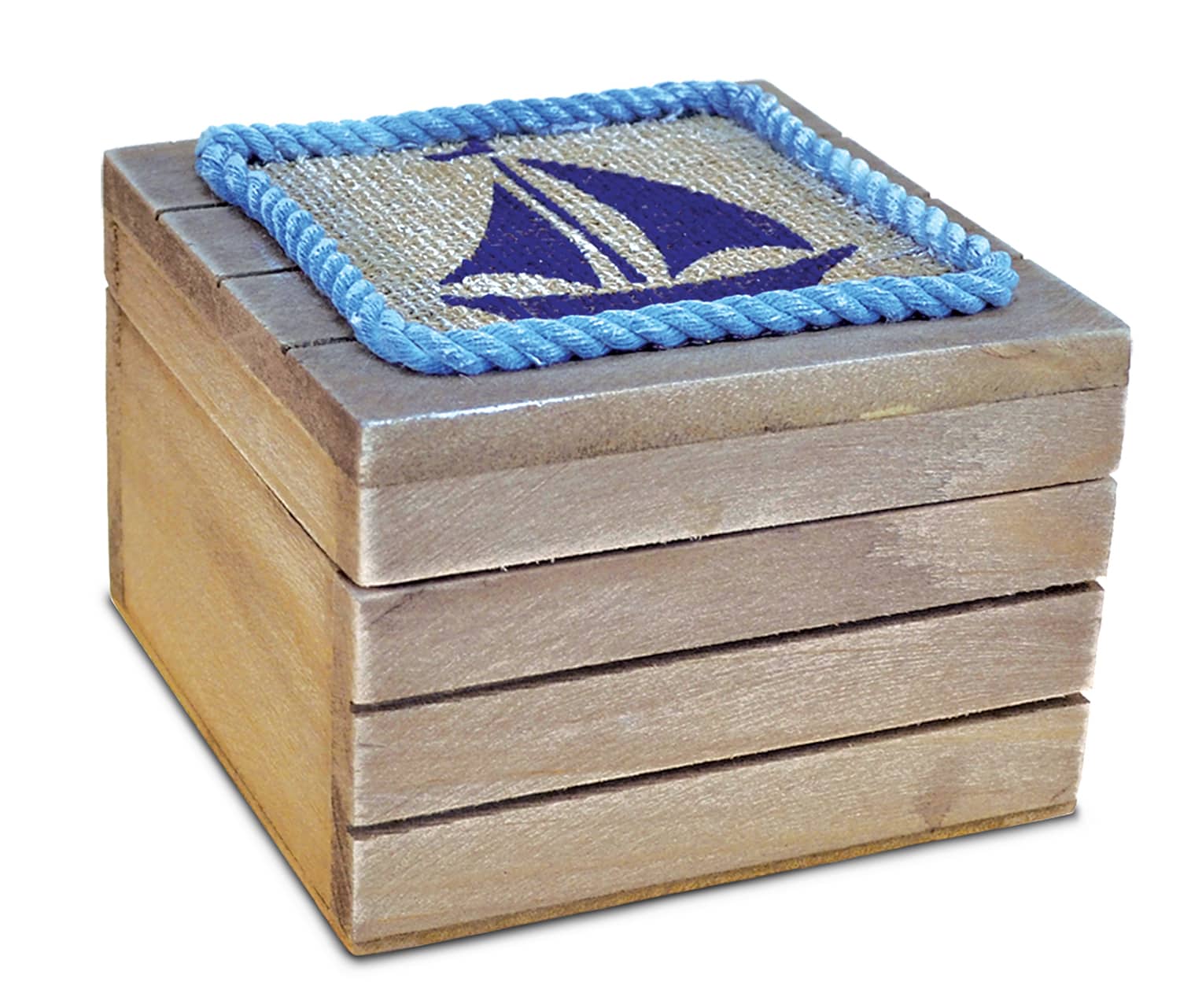 Evian Large Square Jewelry Box – Nautical Decor