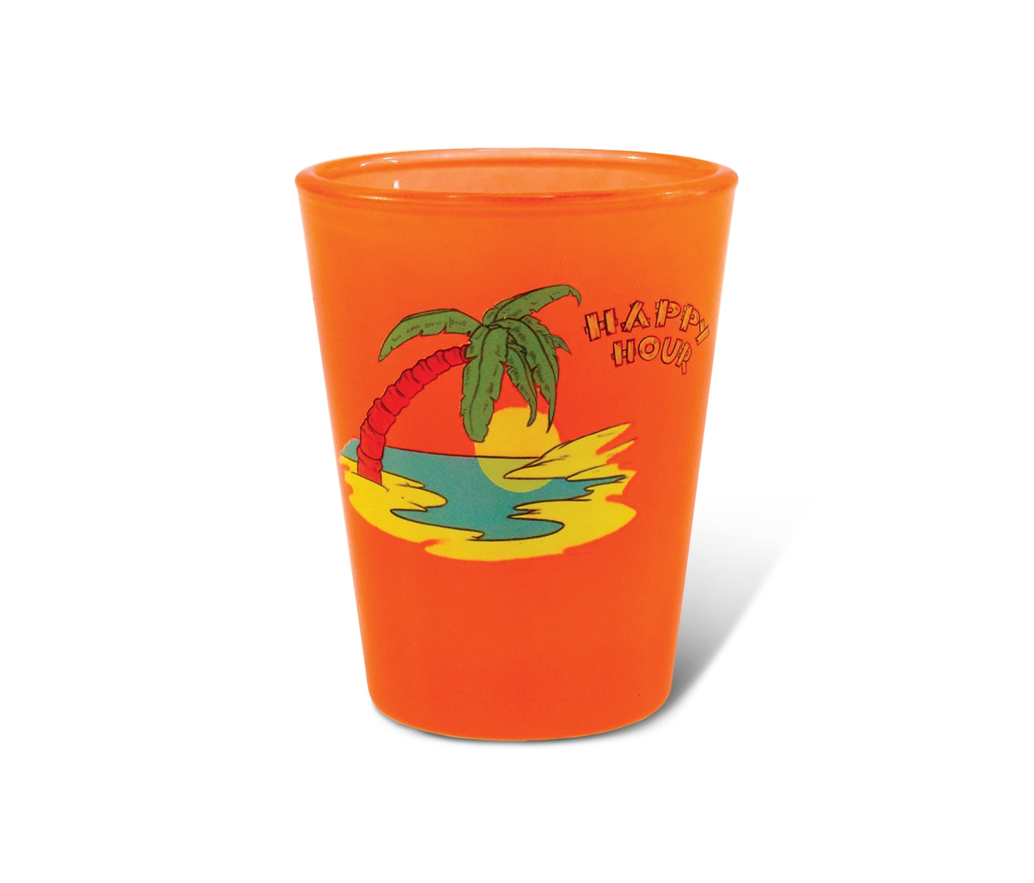 Orange Neon Shot Glass – Palm Tree