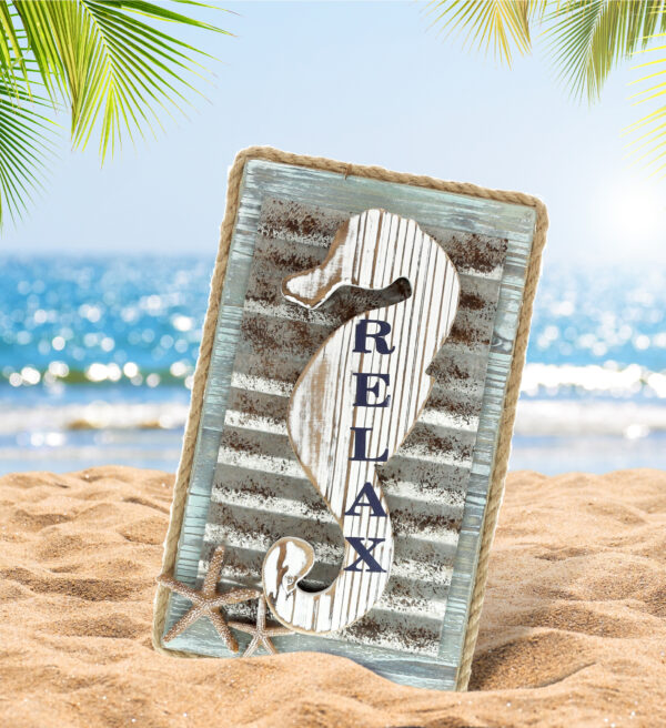 Aquarius Sea Horse Relax Wall Accent - Nautical Decor - Image 5