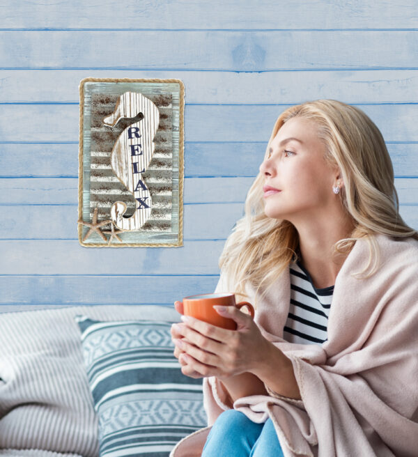 Aquarius Sea Horse Relax Wall Accent - Nautical Decor - Image 6