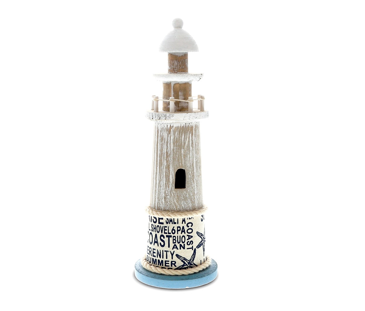 Aqua Sky Lighthouse Home Accent – Nautical Decor