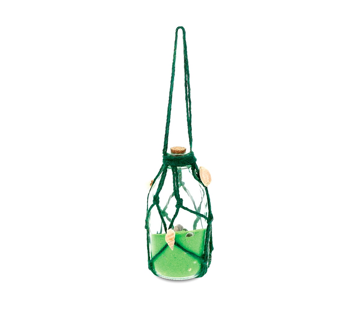 Green Sand and Shells Bottle Ornament – Nautical Decor
