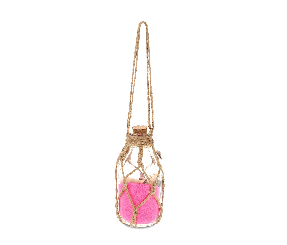 Pink Sand and Shells Bottle Ornament – Nautical Decor