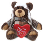 I Love You Valentines – Brown Bear – Super Soft Plush With Clothes