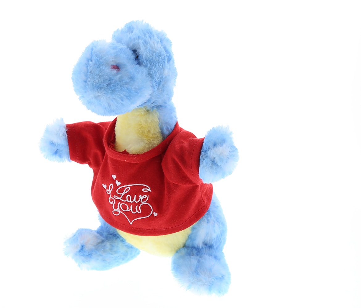 I Love You Valentines – Blue Dinosaur – Super Soft Plush