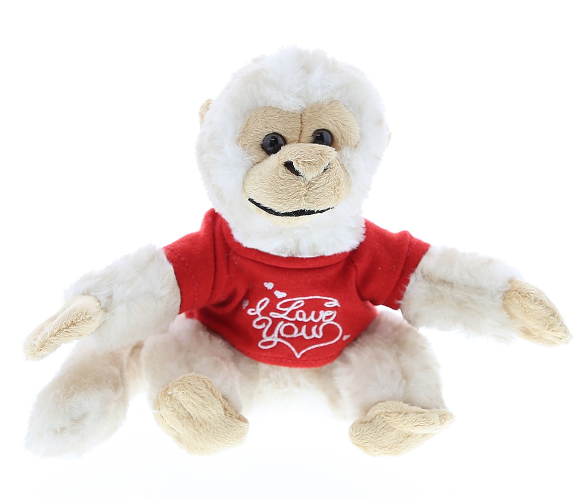 I Love You Valentines – White Squirrel Monkey – Super Soft Plush