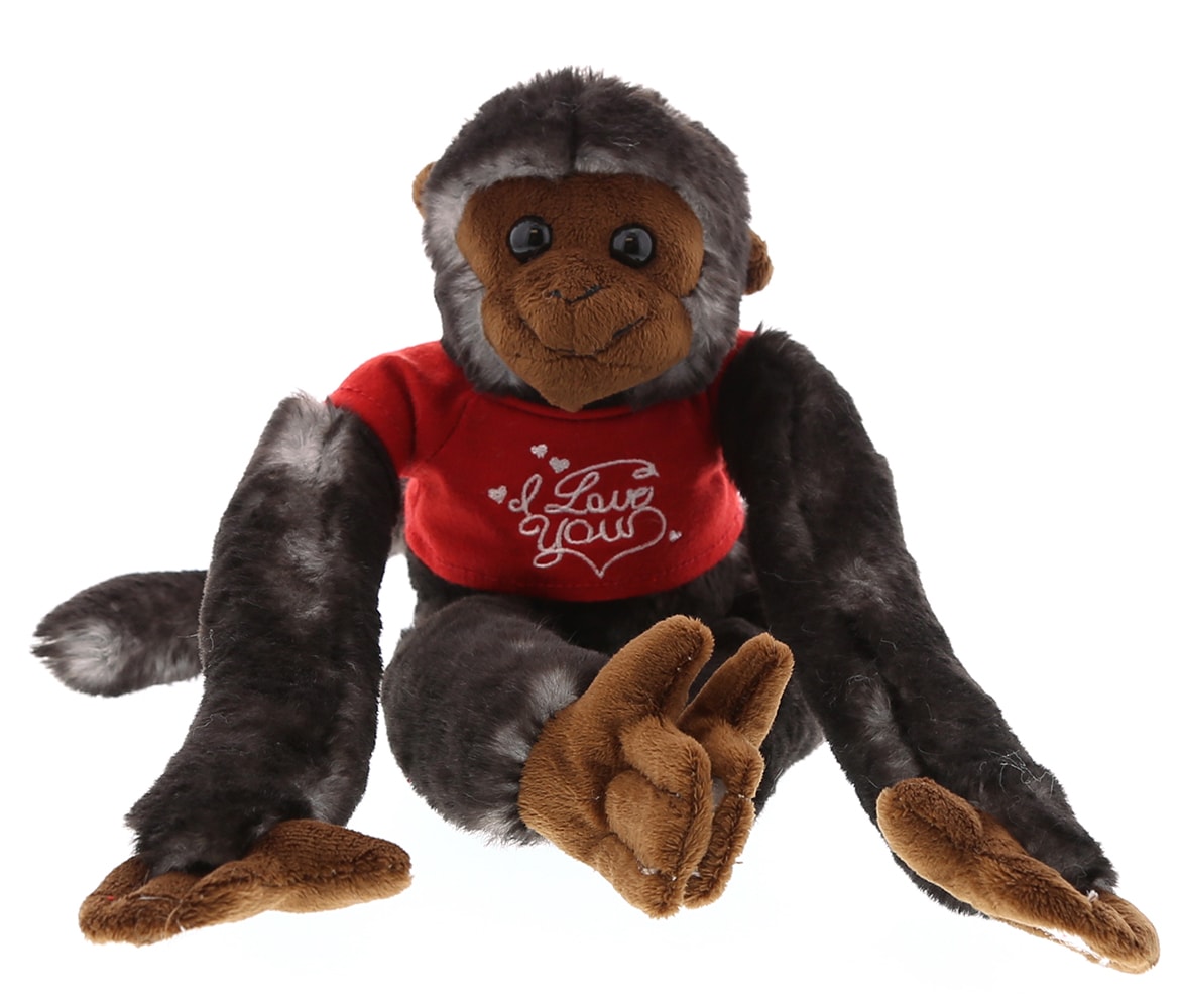 I Love You Valentines – Long Arm Hanging Black Capuchin Monkey – Super Soft Plush