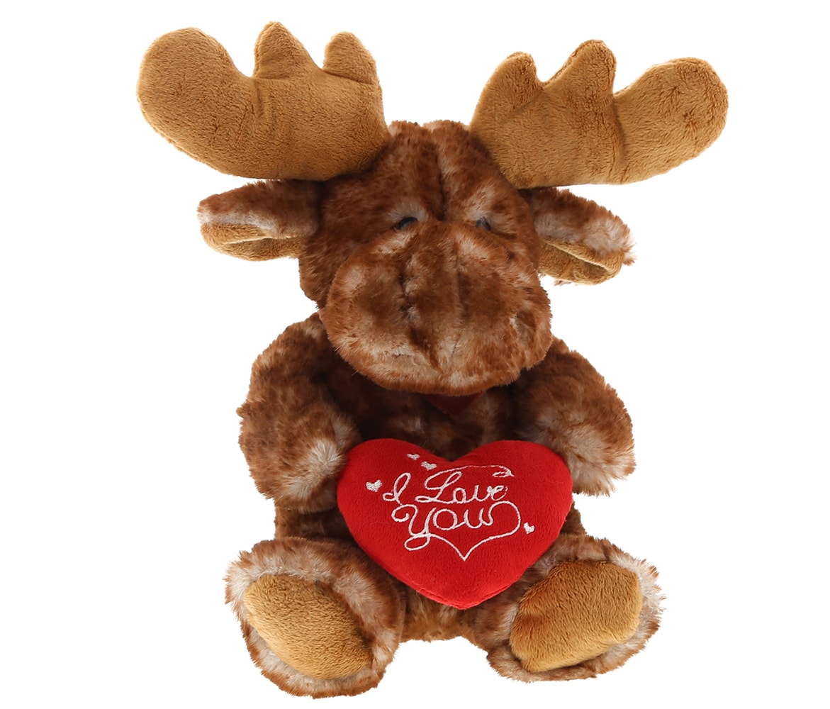 I Love You Valentines – Brown Sitting Moose – Super Soft Plush
