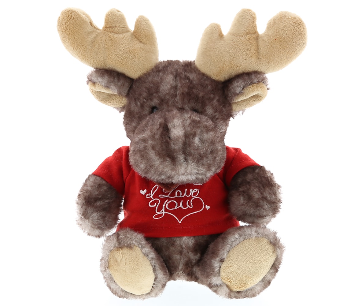 I Love You Valentines – Brownish Sitting Moose – Super Soft Plush