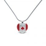 Canada Flag Heart – Sparkling Necklace