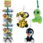 Plush Big – Eyes Backpack Clips W/Stand – Package 2