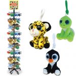 Plush Big – Eyes Backpack Clips W/Stand – Package 3