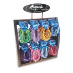 Cotton Adjustable Multi Strand W/Flower – 8 Asst – 96 Pcs Assorted W/Display – Aqua Bracelets Package