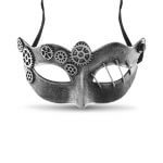 Venetian Metallic Masquerade Gears Mask – Silver – Steampunk