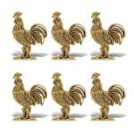 Set Of 6 – Rooster – Gold Napkin Ring