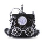 Metallic Scientist Time Traveler Top Hat – Silver – Steampunk