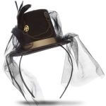 Attitude Studio Victorian Mini Headband Top Black Hat – Gold – Steampunk