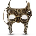 Metallic Gladiator Bat Mechanical Mask – Gold – Steampunk