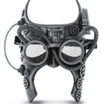 Metallic Gladiator Bat Mechanical Mask – Silver – Steampunk
