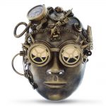 Metallic Mechanical Full Face Mask – Gold – Steampunk