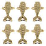 Set Of 6 – Mermaid – Gold Napkin Ring