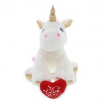 I Love You Valentines – White & Gold Unicorn – Super-Soft Plush