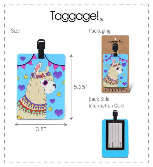 Cute Llama Baggage Tag For Travel Tags Accessories 2 Pack Luggage Tags 