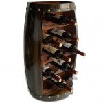Wall Alexander – 18 Bottles Wooden Holder – Barrel Shape