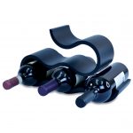 Summit – Contemporary 6 Bottle Wine Rack – Black – Wine Decor