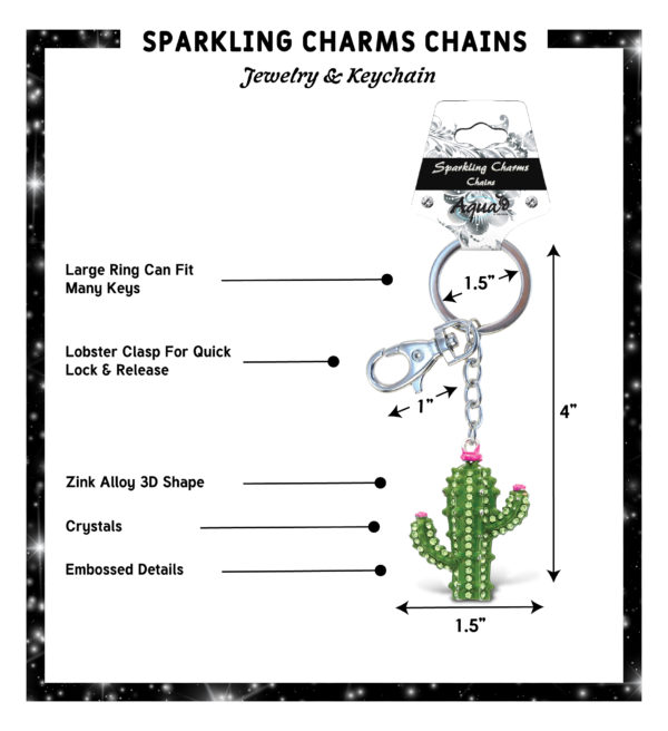 Cactus Key Ring Keychain Keyring Women Bag Charm Pendant Key Chain JewelTPO