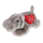 DolliBu I LOVE YOU Wild Collection Plush Hippo – Valentine Stuffed Animal – 11″