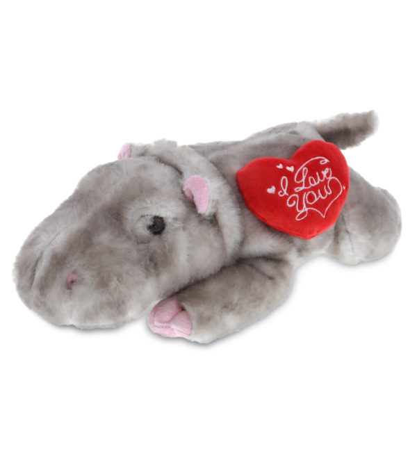 Plush Hippo Heart I love you 