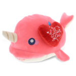 DolliBu I LOVE YOU Baby Soft Plush Pink Narwhal Valentine Stuffed Animal 11.75″
