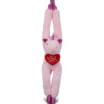 DolliBu I LOVE YOU Plush Hanging Pink Unicorn – Stuffed Animal with Heart – 21″
