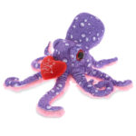 DolliBu I LOVE YOU Wild Collection Plush Purple Octopus Valentine Gift – 12″