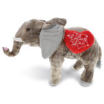 DolliBu I LOVE YOU Baby Wild Plush Grey Elephant Valentine Stuffed Animal – 10″