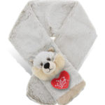 DolliBu I LOVE YOU Super Soft Plush Scarf Wolf – Valentine Stuffed Scarf, 34.5″