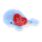 DolliBu I LOVE YOU Super Soft Plush Blue Whale – Valentine Stuffed Animal – 7″