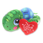 DolliBu I LOVE YOU Sea Turtle Plush Buddy – Stuffed Animal with Heart – 5.5″